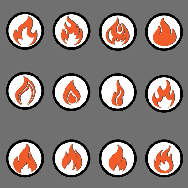 화재 아이콘 설정 — 스톡 벡터