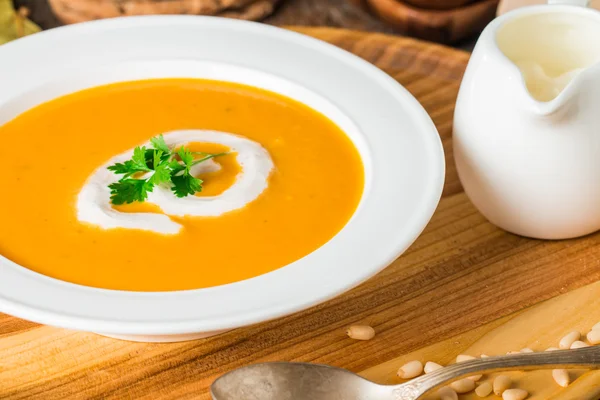 Sopa de calabaza y zanahoria — Foto de Stock