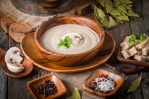 Zuppa di crema di funghi — Foto Stock