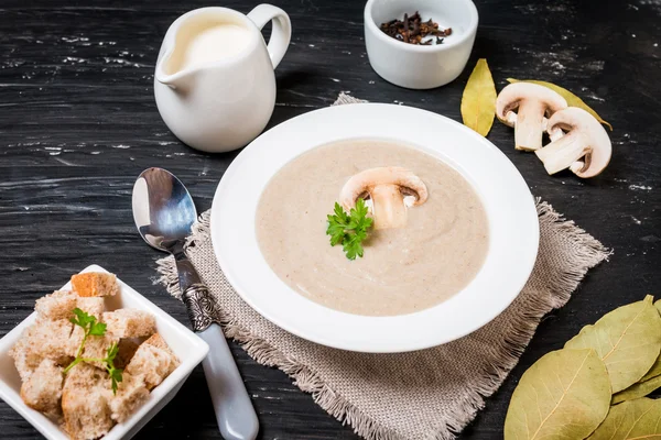 Mushroom cream soup — Stock Photo, Image