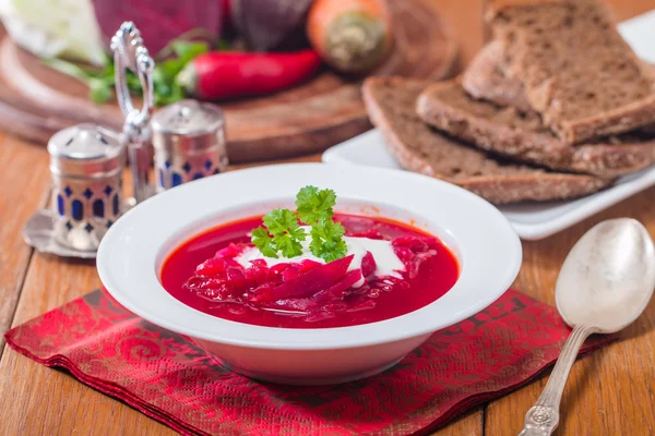Борщ-традиційні російські суп — стокове фото