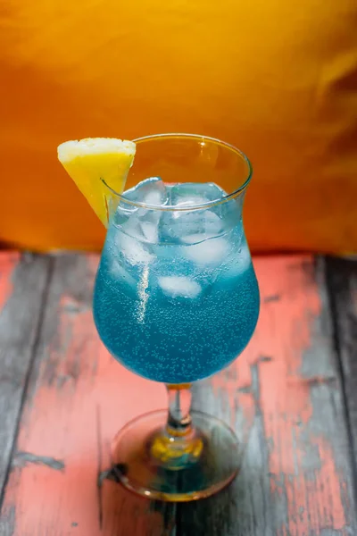 Синій Коктейль Лагуни Склянці — стокове фото