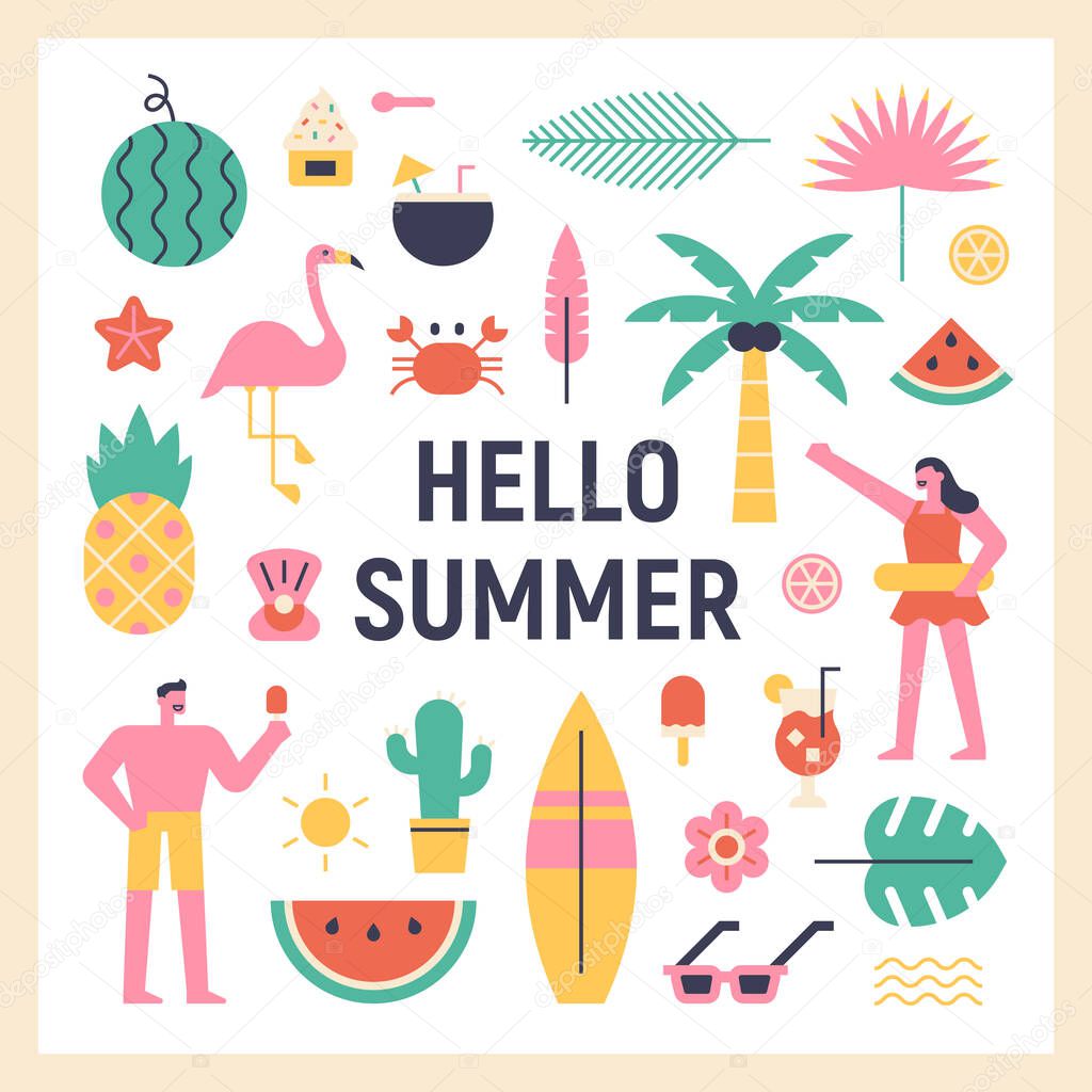summer vacation vector illustration.