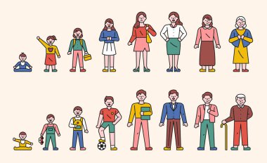 background with family, persons different ages  clipart