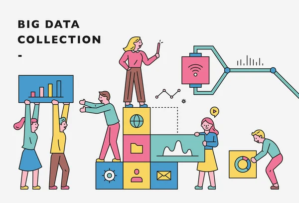 Big Data Sammlung Webkonzept Hintergrund — Stockvektor