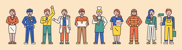Set People Different Professions — Stock Vector