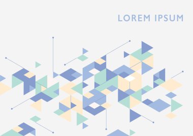 Üçgen mozaik modelinin iş örtüsü. Basit model tasarım şablonu. mavi