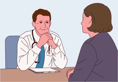 Doktor ve hastanın vektör çizimi