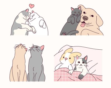 Sevimli hayvanların arkadaşlığı.