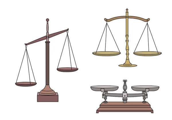 Escalas Justicia Escalas Equilibrio Ilustración Vectorial — Archivo Imágenes Vectoriales