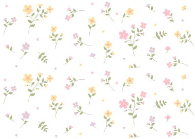 Small romantic floral pattern. Simple pattern design template.