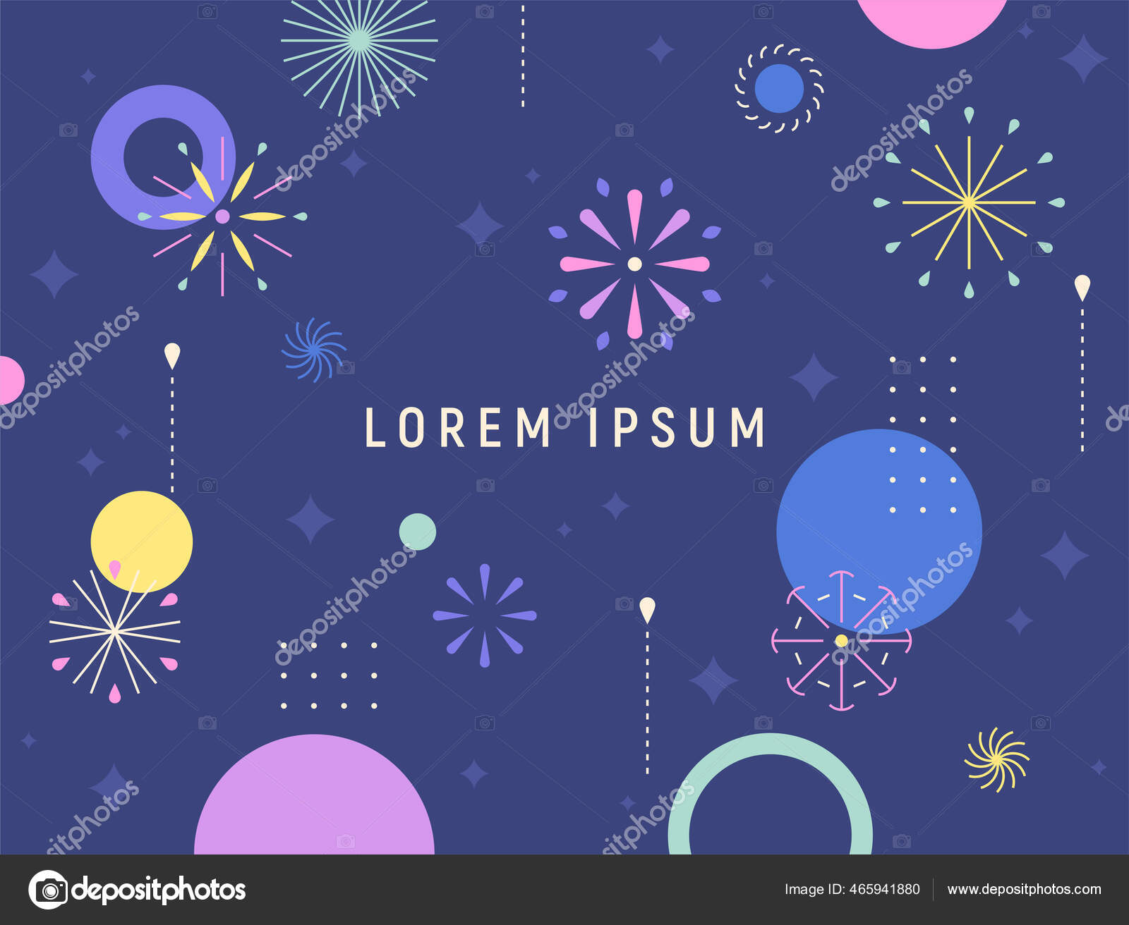 Simple Various Fireworks Pattern Design Night Sky Simple Pattern Design ...