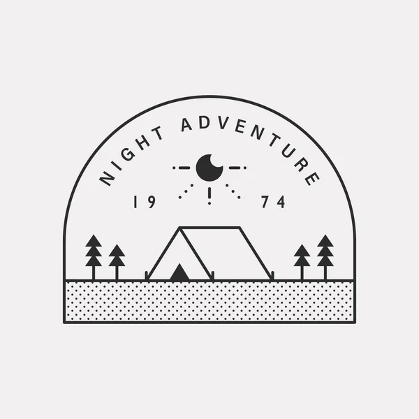 Logotipo Ilustração Livre Camping Natureza Cor Preta Design Hipster — Vetor de Stock