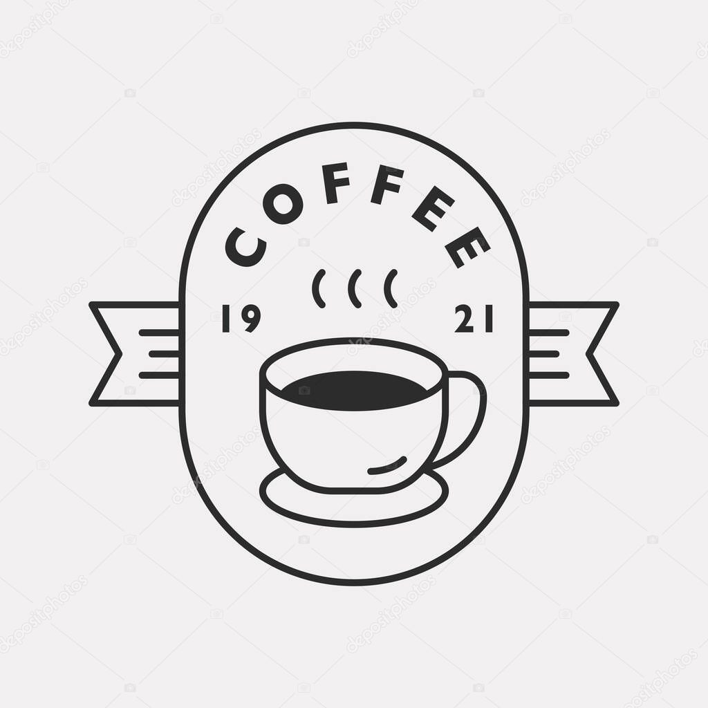 Coffee shop logo. Black color hipster design.