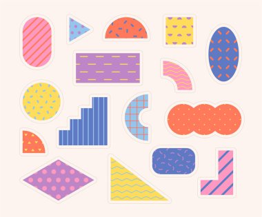 Şirin figürler basitçe düzenlenir. Basit desen tasarım şablonu.