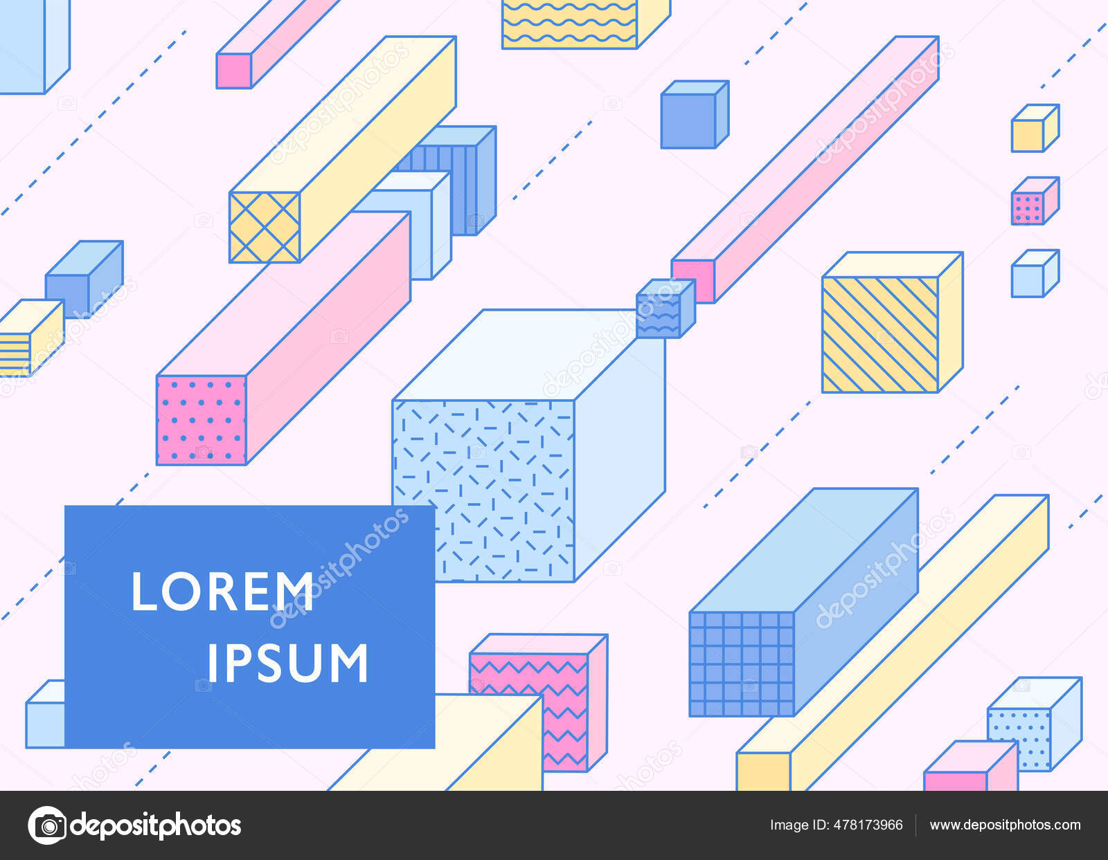 Kostky Různých Velikostí Délek Jsou Orientovány Jedním Směrem Návrh ...