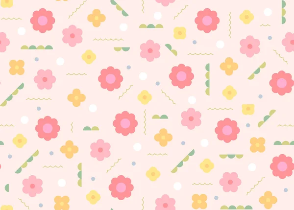 Niedliches Und Einfaches Rosafarbenes Blumenmuster Einfache Muster Design Vorlage — Stockvektor