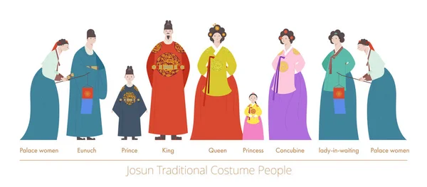 Royal Family Servants Joseon Dynasty Korea — Διανυσματικό Αρχείο