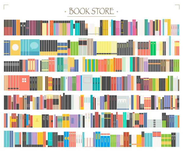 Una Estantería Llena Libros — Vector de stock