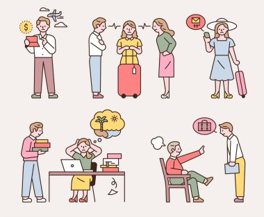 Parasızlık, iş arkadaşlarının ilgisi, aşırı çalışma ya da patronlarının istismarı yüzünden tatile çıkamayan bir ofis çalışanı. Tatil beldelerinden iş e-postaları da geliyor.