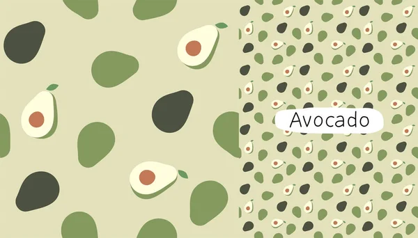 Avocado Seamless Pattern Design Template — Stock Vector