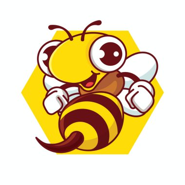 Çizgi film mutlu arı keskin iğneli yumruklar