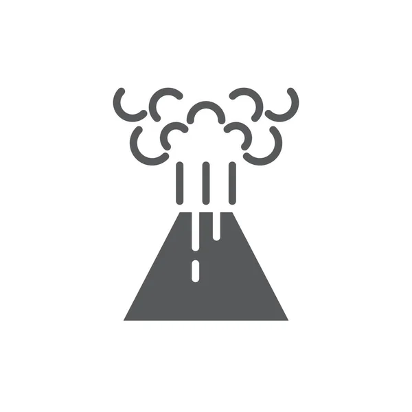 Vulkaan Uitbarsting Vector Symbool Ramp Geïsoleerd Witte Achtergrond — Stockvector