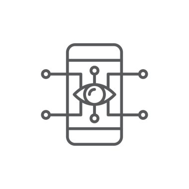 Gelişmiş gerçeklik teknolojisi vektör simgesi beyaz arkaplanda izole edildi