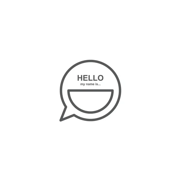 Badge 레지스터 스티커 Hello 이름은 유행하는 스타일 배경에 — 스톡 벡터