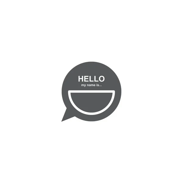 Badge 레지스터 스티커 Hello 이름은 유행하는 스타일 배경에 — 스톡 벡터