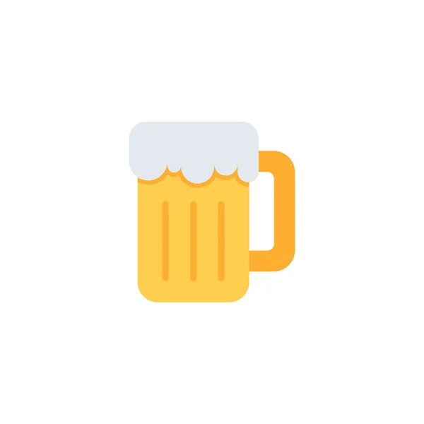 Bierglas Vektor Symbol Alkohol Trinken Isoliert Auf Weißem Hintergrund — Stockvektor