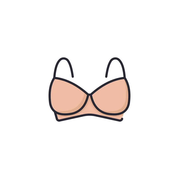 Soutien Gorge Femme Underware Icône Symbole Équipement Ligne Couleur Pictogramme — Image vectorielle