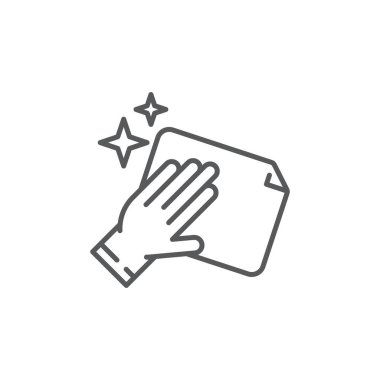 Paçavra simgesi, renk, çizgi, taslak vektör işareti, beyaz üzerine izole edilmiş doğrusal resim. Sembol, logo çizimi. Düzenlenebilir felç. Piksel mükemmel