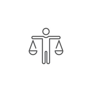 Etik simgesi, renk, çizgi, taslak vektör işareti, beyaz üzerine izole edilmiş doğrusal resim. Sembol, logo çizimi. Düzenlenebilir felç. Piksel mükemmel