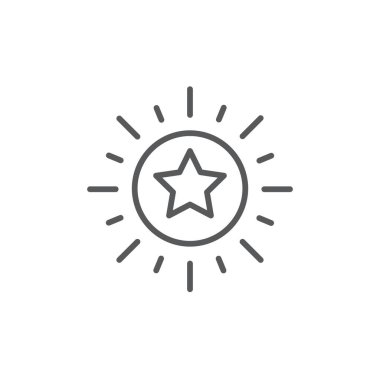 Mükemmellik simgesi, renk, çizgi, taslak vektör işareti, beyaz üzerine izole edilmiş doğrusal resim. Sembol, logo çizimi. Düzenlenebilir felç. Piksel mükemmel