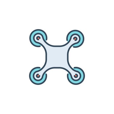 Dron rengi, çizgi, dış hat vektör işareti, beyaz üzerine izole edilmiş doğrusal resim. Sembol, logo illüstrasyonu