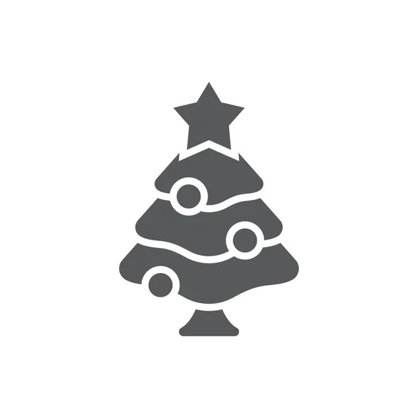 Noel Ağacı Simgesi Renk Çizgi Dış Hat Vektör Işareti Beyaz — Stok Vektör