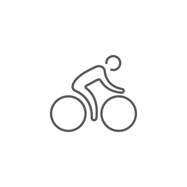 Bisiklet Simgesi Renk Çizgi Dış Hat Vektör Işareti Beyaz Üzerine — Stok Vektör