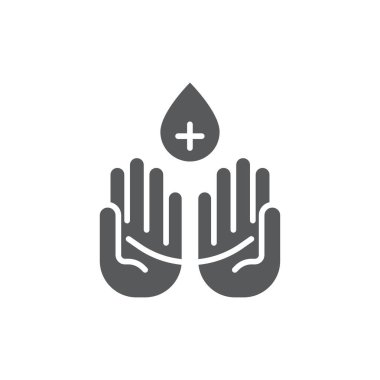 El dezenfektanı ikonu, renk, çizgi, taslak vektör işareti, beyaz üzerine izole edilmiş doğrusal resim. Sembol, logo illüstrasyonu