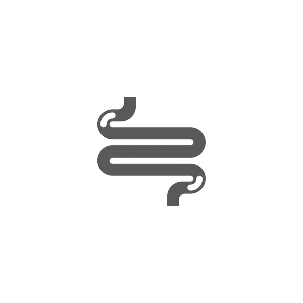 腸のアイコン 輪郭ベクトルのサイン 白い線型ピクトグラム シンボル ロゴイラスト — ストックベクタ