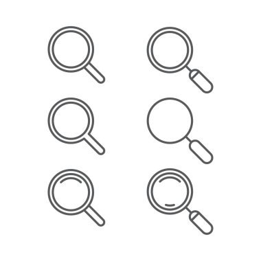 Magnifying glass loupe  icon, color, line, outline vector sign, linear style pictogram isolated on white. Symbol, logo illustration