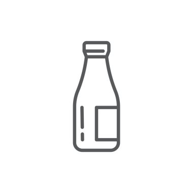 milk bottle icon, color, line, outline vector sign, linear style pictogram isolated on white. Symbol, logo illustration
