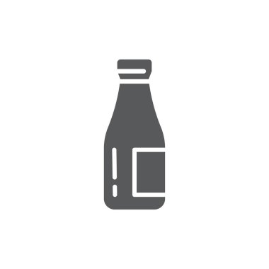 milk bottle icon, color, line, outline vector sign, linear style pictogram isolated on white. Symbol, logo illustration