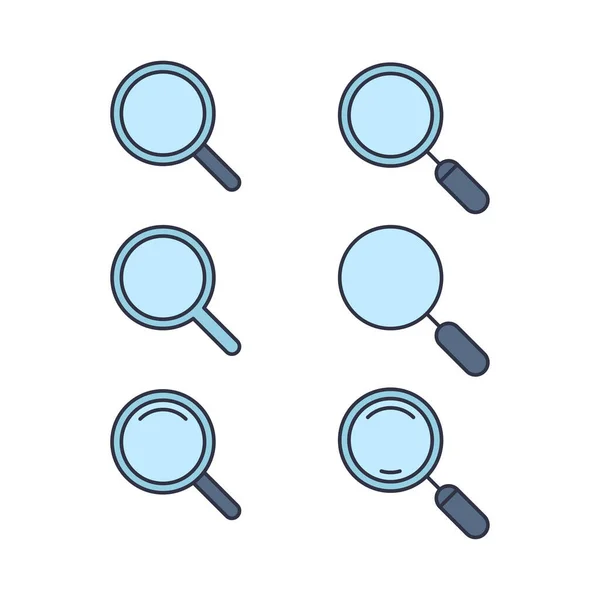 Magnifying Glass Loupe Icon Color Line Outline Vector Sign Linear — 图库矢量图片