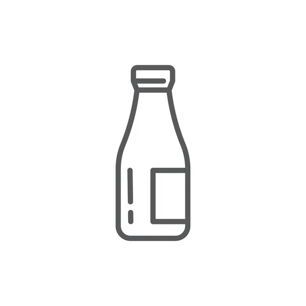Иконка Бутылки Молока Цвет Линия Контур Векторный Знак Линейный Стиль — стоковый вектор