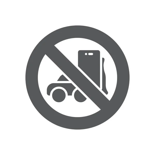Kein Autofahren Und Telefonieren Mit Icon Farbe Linie Umrissvektorzeichen Linearem — Stockvektor