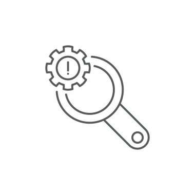 Risk Tanımlama simgesi, renk, çizgi, dış hat vektör işareti, beyaz üzerine izole edilmiş doğrusal resim. Sembol, logo illüstrasyonu