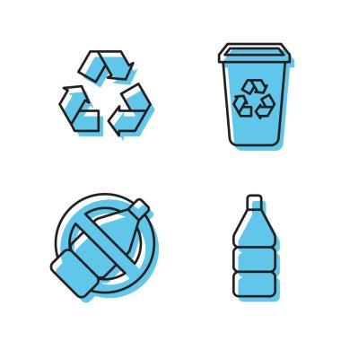 Çizgi Geri Dönüşüm kutusunu geri dönüşüm simgesi, renk, çizgi, dış hat vektör işareti, beyaz üzerine izole edilmiş doğrusal biçim piktogramı ile ayarla. Sembol, logo illüstrasyonu