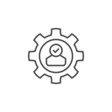 Kontrol işareti, renk, çizgi, dış hat vektör işareti, beyaz üzerine izole edilmiş doğrusal resim. Sembol, logo illüstrasyonu