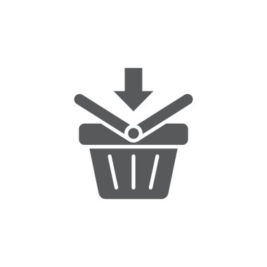 Alışveriş sepeti simgesi, renk, çizgi, taslak vektör işareti, beyaz üzerine izole edilmiş doğrusal resim. Sembol, logo illüstrasyonu